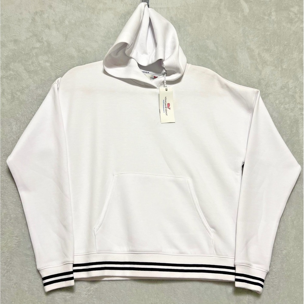 Vineyard Vines Seaton Performance Knit Hoodie Women XXS Golf Pullover White